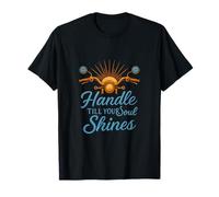 Handle Till Your Soul Shines Motorcycle Sunrise Graphic T-Shirt