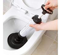 Handle Toilet Suction Plunger with Two Suckers High Pressure Drain Buster Cleaner Tool for Bathroom Showeroom Bathtub Drains Toilets Showers Sinks