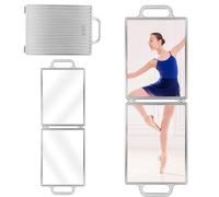 Handle With Backstage Mirror Foldable, 28.7 X 9.5 In Length Full Travel Mirror, Portable Dance Folding Mirror For Dancers, Artists, Aestheticians, Spa, Home Gym
