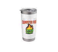 Handle with Care Cute Dumpster On Fire Funny Dumpster Fire Stainless Steel Insulated Tumbler