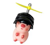 Handlebar Animals, Motorcycle Handlebar Decorations | Cute Animal with Propeller Helmets | Funny Pig Handlebar Embellishment, Frills Decoration for Girls