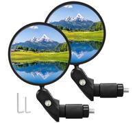 Handlebar Bike Mirror, 2pcs Bicycle Rearview Mirror Set, HD Safety Bike Rear View Mirror, Adjustable Handlebar Mounted Convex Mirror with Allen Wrench, for Mountain Road Bikes (2 Mirrors)