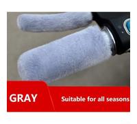Handlebar Cover And Brake Lever Covers Set For Motorcycles, Soft Synthetic Velvet Plush Keeps Hands Warm, Elastic Fit For Different Handlebars, Non Slip(Gray)
