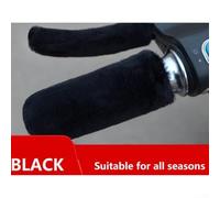 Handlebar Cover And Brake Lever Covers Set For Motorcycles, Soft Synthetic Velvet Plush Keeps Hands Warm, Elastic Fit For Different Handlebars, Non Slip(Black)