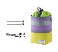 Handlebar Cycling Bag with Triple Strap System Secure(Yellow Purple) | Fits bottles up to 15.7cm height, elastic drawstring adjusts to various sizes, holds extra gear securely