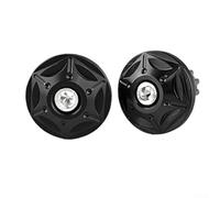 Handlebar End Aluminum Alloy and Rubber 2pcs Set for Honda For Suzuki Motorcycles Supporting Standard Handlebar Tube Mounting (Black)