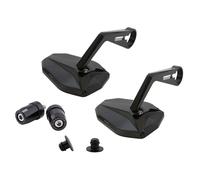 Handlebar end mirror complete set Highsider Victory + cap covers + weights M8