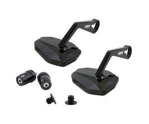 Handlebar end mirror complete set Highsider Victory + cap covers + weights M8