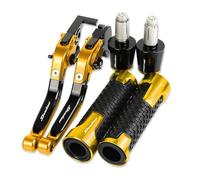 Handlebar Ends for H&DA VT1100 C2 Sabre Shadow Motorcycle Brake Clutch Levers Non-Slip Handlebar Knobs Handle Hand Grips(Gold)