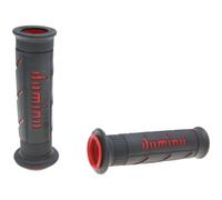 handlebar grip set Domino A250 on-road black / red open end grips