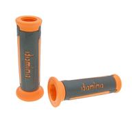 handlebar grip set Domino A350 on-road anthracite grey / orange open end grips