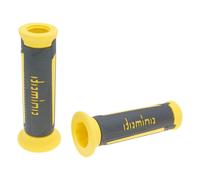 handlebar grip set Domino A350 on-road anthracite grey / yellow open end grips