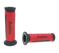 handlebar grip set Domino A350 on-road red / black open end grips