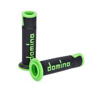 handlebar grip set Domino A450 on-road racing black / green open end grips