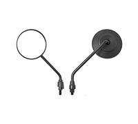 Handlebar Mirror Motorcycle Rearview Mirror Scooter E-Bike Back Side Convex Mirror 2pcs Universal Retro Adjustable Matte Black Silver Round Rear View Side Mirror(Model A black)