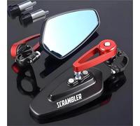 Handlebar Mirror Motorcycle RearView Side Mirror For Ducati Scrambler 400 800 1100 2014-2018 Handlebar Mounting Convex Rear View Mirror(RED)
