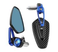 Handlebar Mount 7/8" 22mm Motorcycle Rearview Mirrors Universal Bar End Handlebar Mirror Rear View Mirror Accessories(Blu)