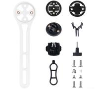 Handlebar Mount for Bike Computers Compatible with For Garmin For Bryton Includes 3 Adapter Bases Central Extension for Road Bikes Lightweight 180 Degree Adjustable (White)