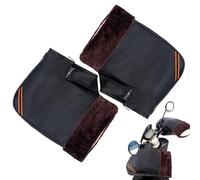 Handlebar Muffs Gloves - Snowmobile Gauntlets, Windproof Mittens Mountain Scooter Motorcycle, Commuting Long Distance Riding Pu Leather Velvet Winter Gloves | Outdoor Cycling Protection Hands Warm