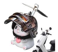 Handlebar Ornament - Cartoon Cycling Doll with Cute Helmet and Airscrew, Funny Decoration for Kids Bikes Scooters Electric Cars | Adorable Accessory Adds Joy to Outdoor Riding, Perfect for Boy
