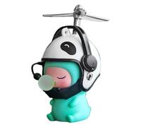 Handlebar Ornament - Cartoon Cycling Doll with Cute Helmet and Airscrew, Funny Decoration for Kids Bikes Scooters Electric Cars | Adorable Accessory Adds Joy to Outdoor Riding, Perfect for Boy