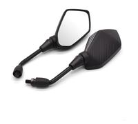 Handlebar Rear View Side Mirror For CB1100 For CRF1000L For AFRICA For TWIN For CBF1000 CB 600F F600 2Pcs/Pair Motorcycle Mirror Carbon Fiber White Glass Rearview Mirrors(Carbon fiber)
