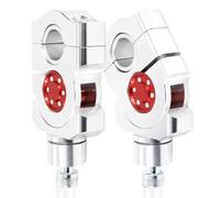 Handlebar Riser Clamp For KAWASAKI For KLE500 KLR250 KLR 650 KLX125 400R 450R KX80 7/8" 1 1/8" Handle Bar Risers Mounting Handlebar Risers(Silver and red)