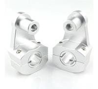 Handlebar Riser Clamp For KAWASAKI For KLR250 1984-2005 For KLR650 2005-2018 7/8" 22mm Handlebars CNC Aluminum Fat Bar Mount Clamps Risers(Silver)