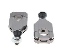 Handlebar Riser Motorcycle Left & Right Handlebar Mounts Clamp Riser Aluminum For 1 1/8" 28mm Handle Bar Adaptor Handlebar Bar Risers(Silver)