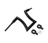 Handlebar Risers 12 Inch 14 Inch 16 Inch 18 Inch 20 Inch Rise 2 Inch Hanger Compatible With Touring Softail Slim Sportster Road King(14 inch Black)