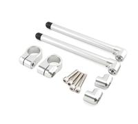 Handlebar Risers Clamp Motorcycle 31MM-58MM 45MM 51MM 52MM Racing Riser Raised Higher Clipon Clip On Adjustable Handlebar Handle Bar Fork Clamp Motorcycle Handle Bar Riser(Sliver 48mm)