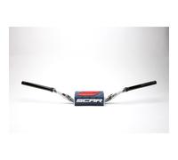 Handlebar SCAR o ² Colour Yamaha YZ/YZF Ø28 , 6mm-blanco / Guard Blue Dark for