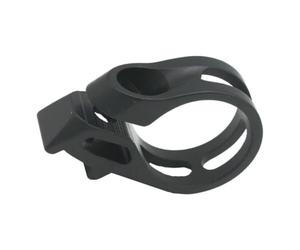 Handlebar Selector Clamp 22.2mm Aluminum Mount, Matte Black Cutout Collar Replacement Component for Cycling Service, Single Part Unit Shifter Holder Bike Control Clamp Collar Cockpit Repair Fitting