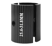 Handlebar Shim - High Strength Bike Stem Adapter, Aluminium Alloy Component, Wavy Cover Design Feature, 25.4 To 31.8 To 35mm Conversion | Increased Friction Accessory For Cycling Mountain Bike Touring