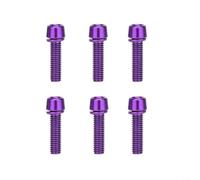 Handlebar Stem Bolts M5 x 18mm Stainless Steel Durable Bicycle Screws with Fixed Thread Thickness Waterproof and Corrosion Resistant for Mountain Bike Road Bike - 6 Pieces, Purple(D)