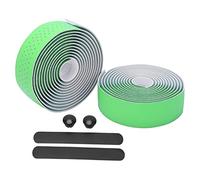 Handlebar Tape Anti Slip Road Bike Handle Bar Wraps with End Plugs for Road Cycling Comfortable Grip Breathable Absorbent Easy Installation Wide Application PU + EVA Material 2 (Green)