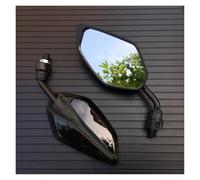 Handlebar Wing Foldable Mirrors 2Pcs/Pair Motorcycle Scooter E-Bike Rearview Mirrors Back Side Convex Mirror 10mm Carbon Fiber(Black)