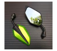 Handlebar Wing Foldable Mirrors 2Pcs/Pair Motorcycle Scooter E-Bike Rearview Mirrors Back Side Convex Mirror 10mm Carbon Fiber(Green)