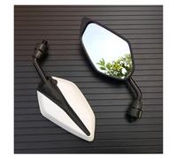 Handlebar Wing Foldable Mirrors 2Pcs/Pair Motorcycle Scooter E-Bike Rearview Mirrors Back Side Convex Mirror 10mm Carbon Fiber(White)