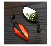 Handlebar Wing Foldable Mirrors 2Pcs/Pair Motorcycle Scooter E-Bike Rearview Mirrors Back Side Convex Mirror 10mm Carbon Fiber(Orange)