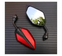 Handlebar Wing Foldable Mirrors 2Pcs/Pair Motorcycle Scooter E-Bike Rearview Mirrors Back Side Convex Mirror 10mm Carbon Fiber(Red)