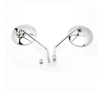 Handlebar Wing Mirrors Bar End A Pair Chrome Motorcycle Scooter Mirrors Universal Motorbike Rear View Mirror 10mm Thread Round Oval Convex Mirrors Side Wing Mirror