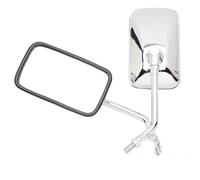 Handlebar Wing Mirrors Bar End For Dirt Bike Scooter Moped Tricycle Quad 10MM Retro Rectangle Metal Motorcycle Rearview Side Mirrors Chrome Universal Side Wing Mirror