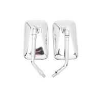Handlebar Wing Mirrors Bar End Pair Universal Rectangle Motorcycle Rearview Mirrors 10mm Chrome Retrovisor Moto Mirror Moto For Motorbike Scooter E-Bike Side Wing Mirror