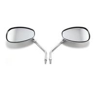 Handlebar Wing Mirrors Bar End Universal Chrome Rearview Mirrors Motorcycle Motocross Scooter E-bike Racing Motorbike Side Mirror Rear View Accessories 10mm Side Wing Mirror