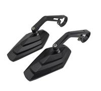 Handlebar Wing Mirrors Bar End Universal Fit Wide-Angle Motorcycle Side Mirror - Aluminum Alloy Rearview Mirror With Big Field Of Side Wing Mirror(MS-2025-Black)