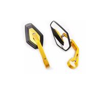 Handlebar Wing Mirrors Bar End Universal Fit Wide-Angle Motorcycle Side Mirror - Aluminum Alloy Rearview Mirror With Big Field Of Side Wing Mirror(MS-2025-Yellow)