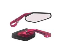 Handlebar Wing Mirrors Bar End Universal Fit Wide-Angle Motorcycle Side Mirror - Aluminum Alloy Rearview Mirror With Big Field Of Side Wing Mirror(MS-2025-Purple)