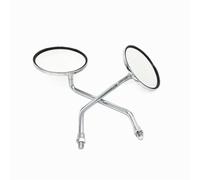 Handlebar Wing Mirrors Bar End Universal For Custom For Bikes Chrome Motorcycle Scooter Rear View Mirrors 10mm Thread Round Oval Convex Motorbike Mirrors Side Wing Mirror