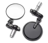 Handlebar Wing Mirrors Bar End Universal Motorcycle Mirror Aluminum Black Handle Bar End Rearview Side Mirrors Motor Accessories 2PCS SET 22mm